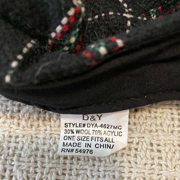Vintage D&Y Elastafit Plaid Wool Blend Hat - Picture 6 of 6